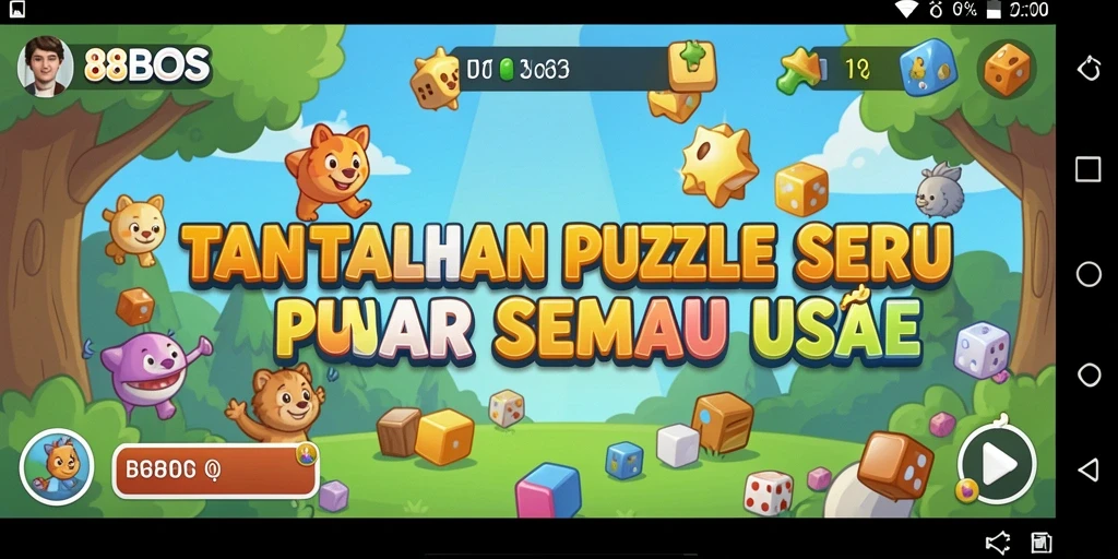 Tampilan gameplay menantang dalam permainan puzzle 88BOS.