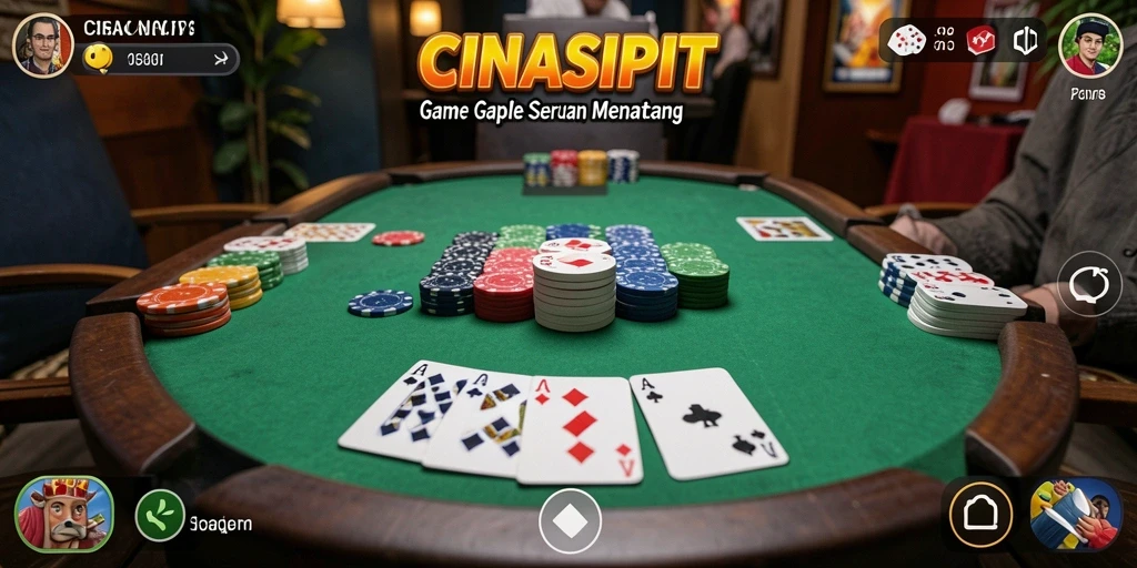 Tampilan layar permainan Gaple yang menarik dan dinamis.