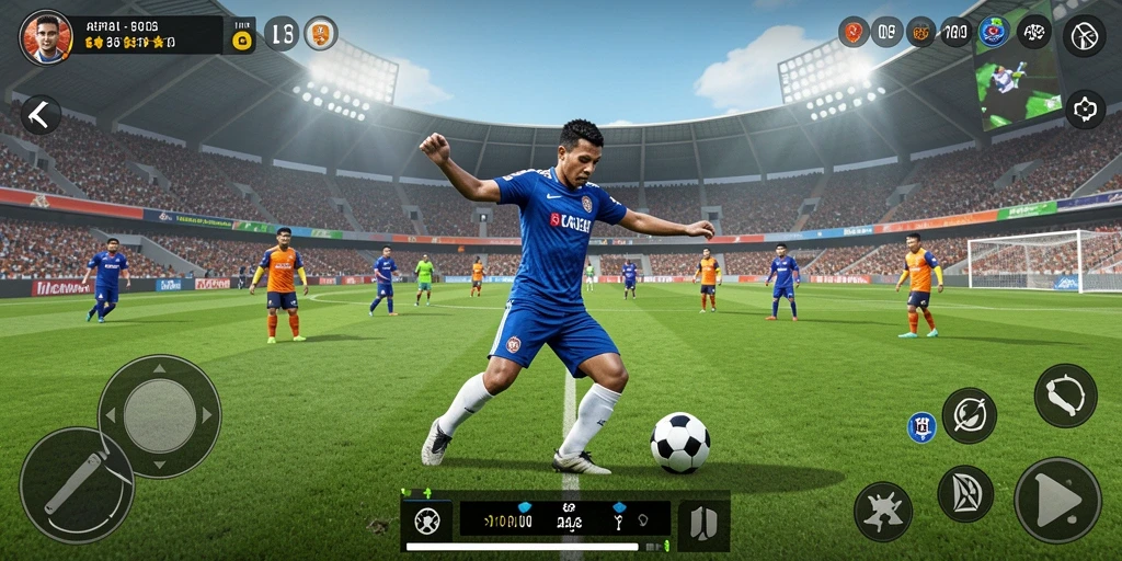 Tampilan gameplay H03 yang penuh aksi di lapangan sepak bola.