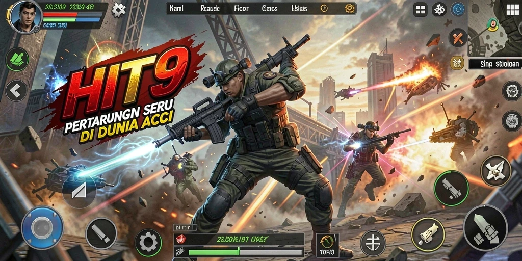 Tampilan aksi mendebarkan dalam gameplay HIT9 yang seru.
