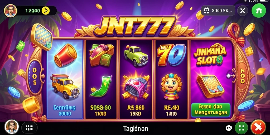 Tampilan menarik dari gameplay Slot JNT777 yang mendebarkan.