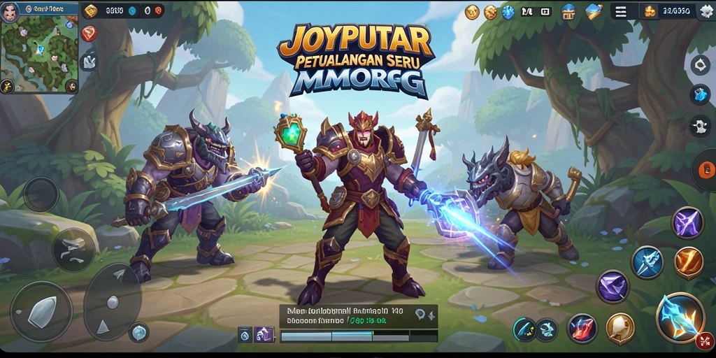 Tangkapan layar gameplay JOYPUTAR menunjukkan pertempuran seru dalam dunia MMORPG.