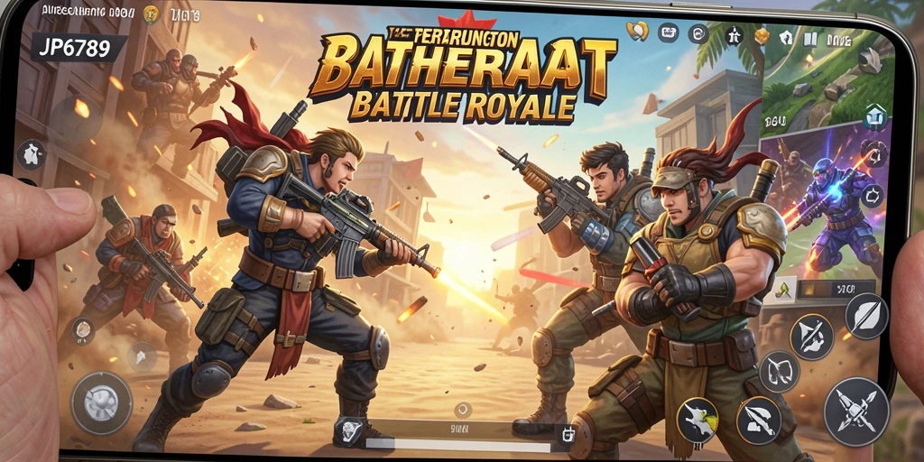 Gameplay seru dan menegangkan dari JP6789 di arena Battle Royale.