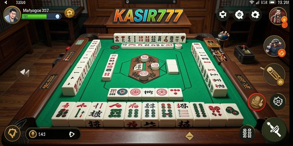 Tampilan gameplay Mahjong KASIR777 dengan ubin berwarna-warni.