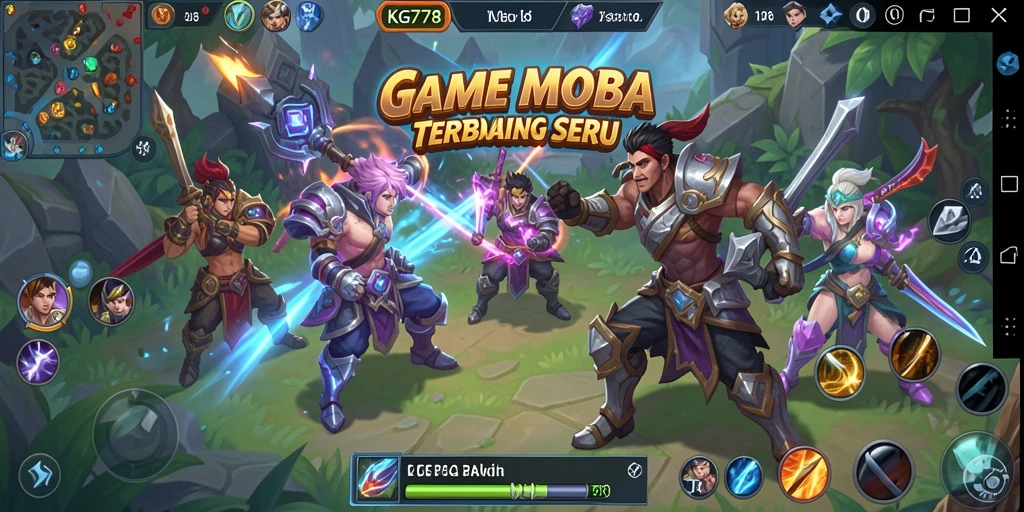 Tampilan utama gameplay KG778 dengan pertarungan seru MOBA.