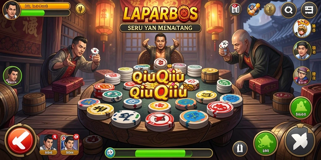 Tampilan menarik dari gameplay QiuQiu di LAPARBOS.