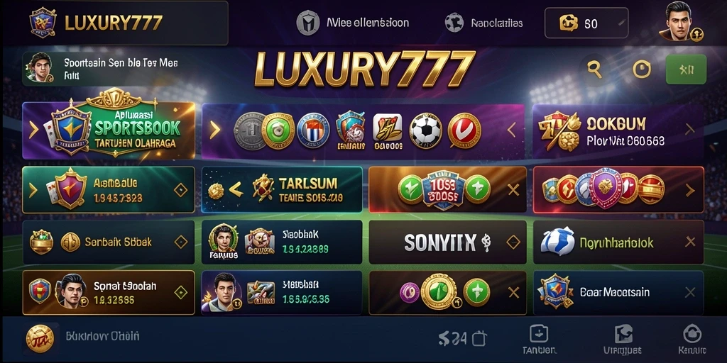 Tangkapan layar utama LUXURY777 menampilkan fitur taruhan olahraga yang menarik.