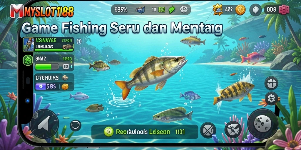 Screenshot dari gameplay seru MYSLOT188 saat menangkap ikan besar.