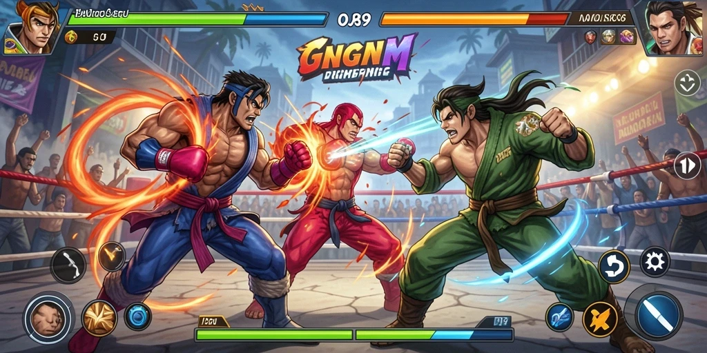 Tampilan mendebarkan gameplay pertarungan OJA89 yang intens.