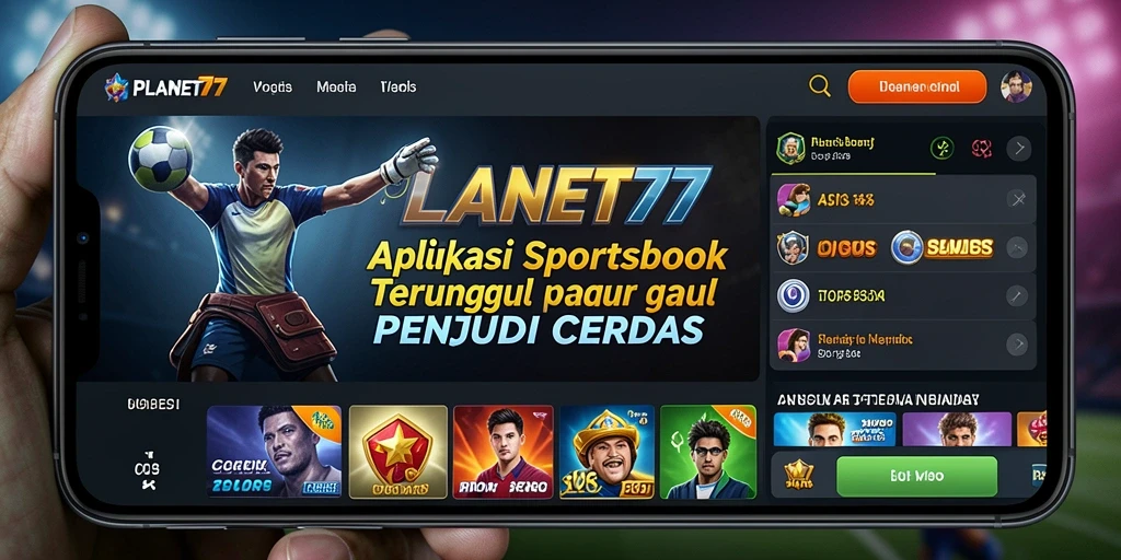 Tangkapan layar utama PLANET77 menampilkan antarmuka taruhan olahraga yang menarik.