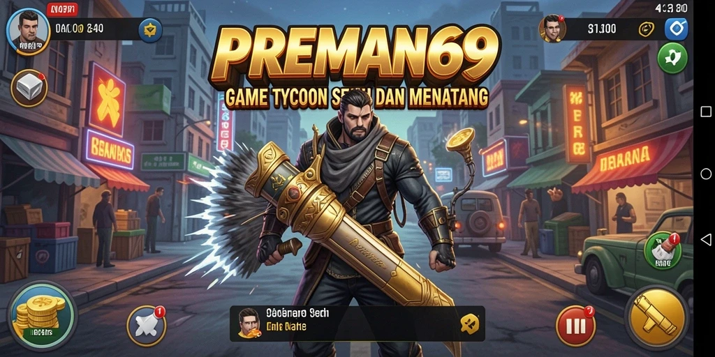 Tampilan screenshot PREMAN69 menunjukkan aksi seru dari gameplay Tycoon.