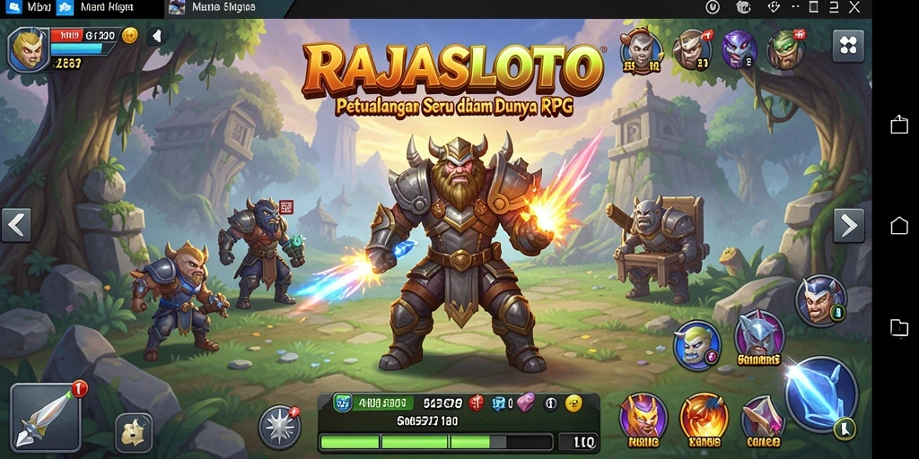 Tampilan gameplay menarik dari RAJASLOTO yang penuh aksi dan petualangan.