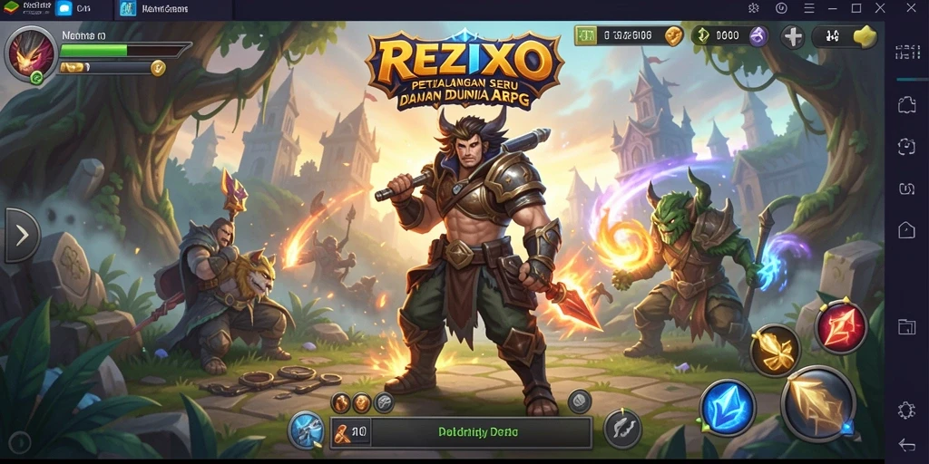 Tampilan menakjubkan dari gameplay ARPG REZIXO yang penuh aksi.