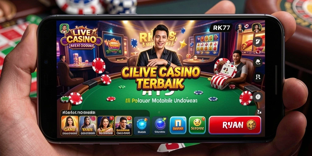 Tampilan menarik dari gameplay Live Casino di RK77.