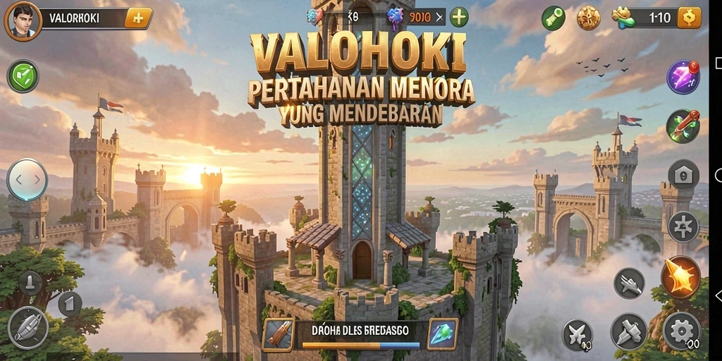 Tampilan gameplay VALOHOKI yang menegangkan dan penuh strategi Tower Defense.