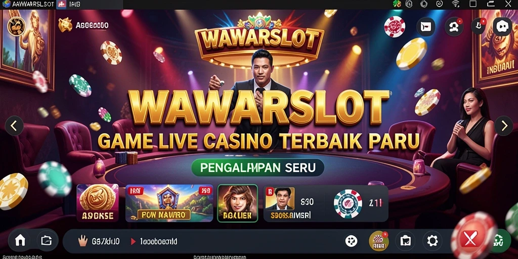 Tampilan permainan WAWARSLOT yang menegangkan dengan dealer langsung.